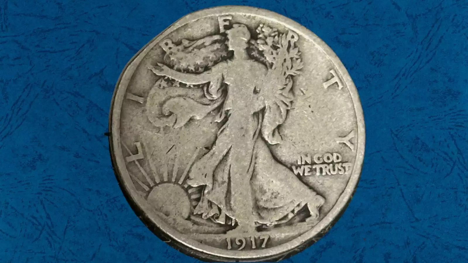 1917 Walking Liberty Half Dollar mint error showing clipped planchet or off-center strike diagnostic features